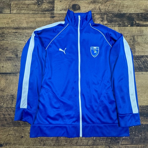 Puma Other - Puma Guatemala National Team Soccer Track Jacket Blue White Men's Large USA Made